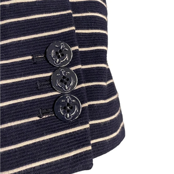 Talbots Navy White Striped Jacket Nautical Blazer - Picture 7 of 11